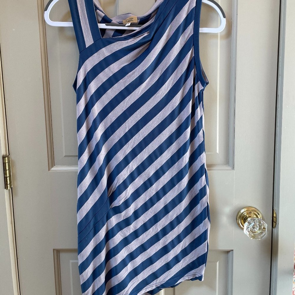 Asymmetrical Blue and Grey Dress